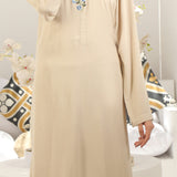 SAND- 2 PIECE EMBROIDERED SUIT (STITCHED)