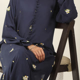 MIDNIGHT- 2 PIECE EMBROIDERED SUIT (STITCHED)